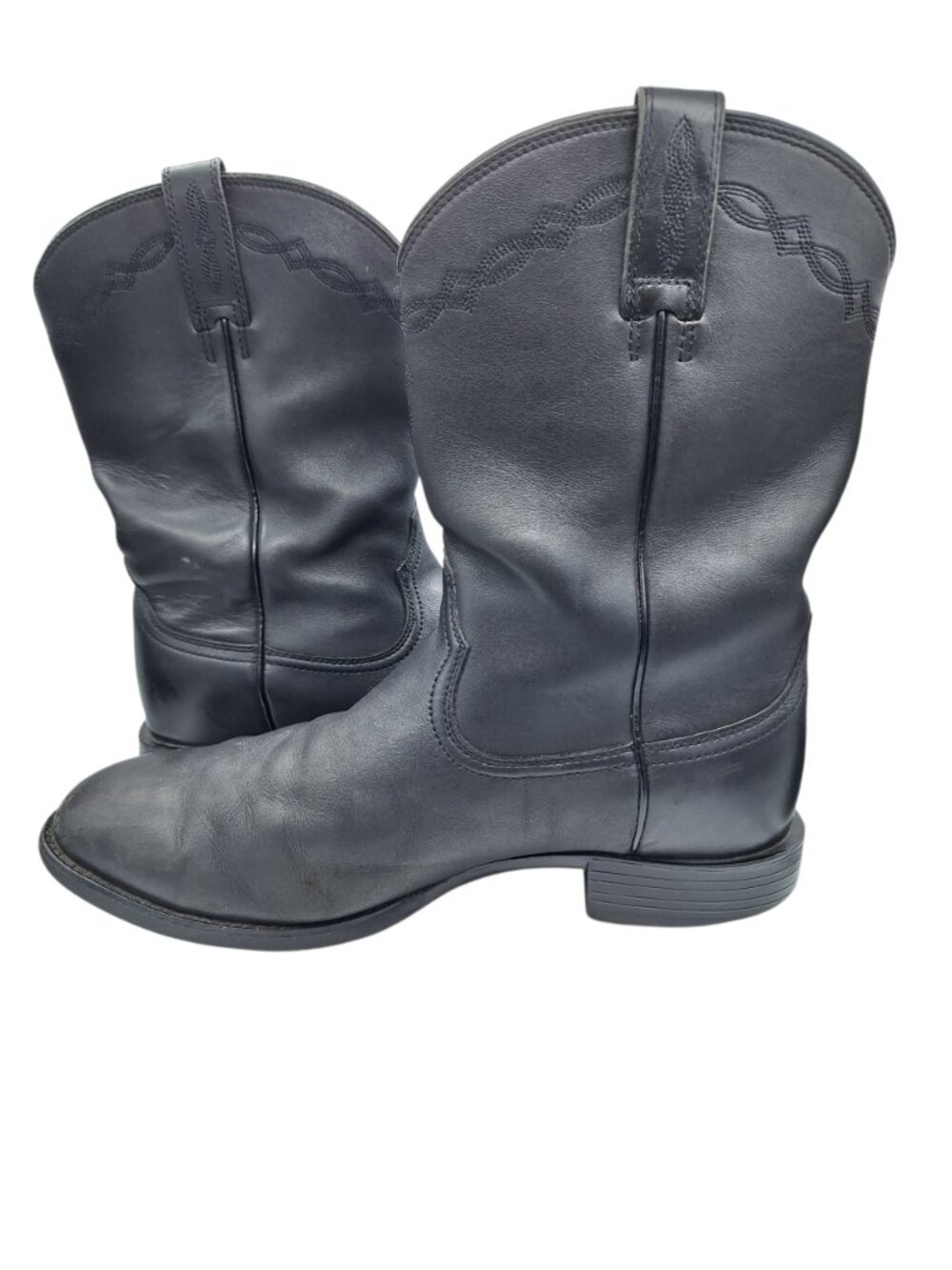 Ariat Men's Heritage Black Leather Roper Boots SZ 12 (Flawed) - Picture 9 of 15